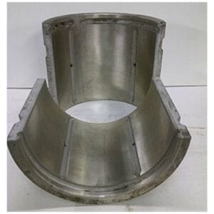 Two halves of heavy wall sleeve bearings